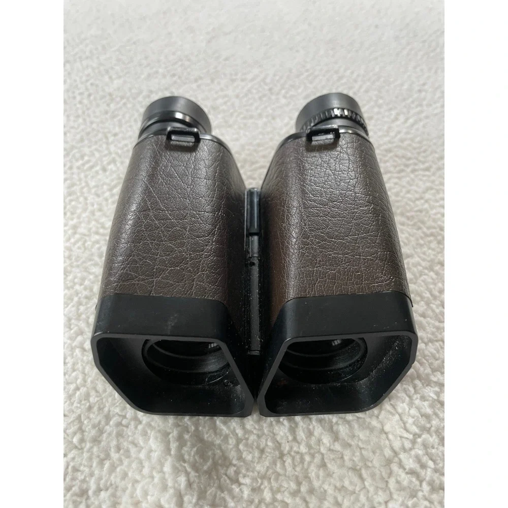 Nikon Compact Binoculars Brown‎ Vintage Textured Leatherette Rainbow Trim